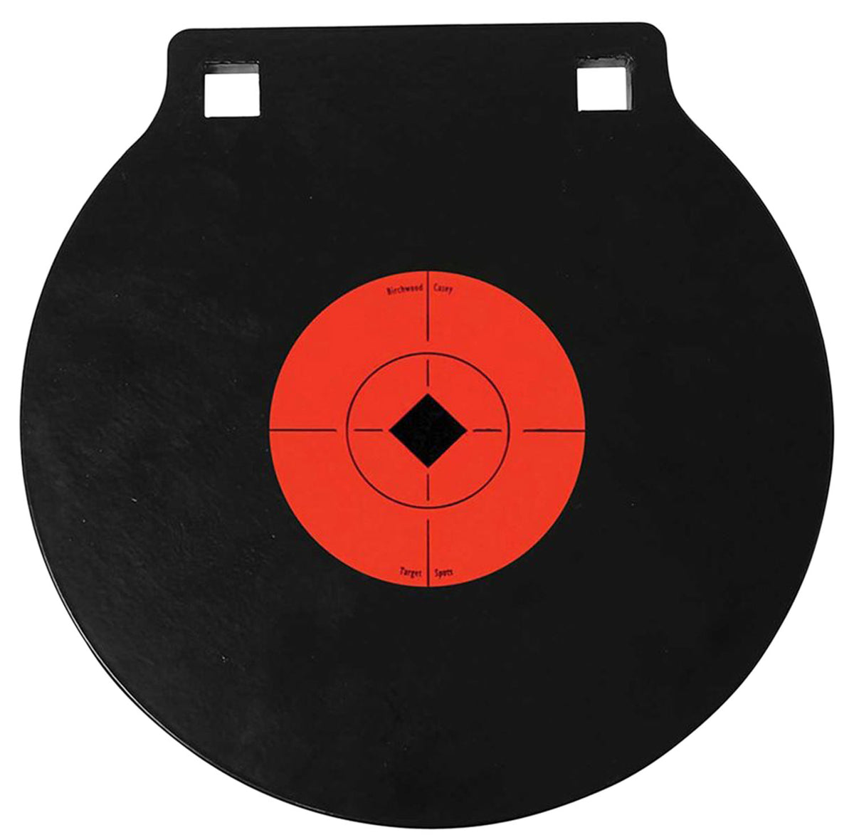 Birchwood Casey 47615 10" AR500 Steel Circle Double-Hole Hanging Range Target 3/8" Thick Black/Orange