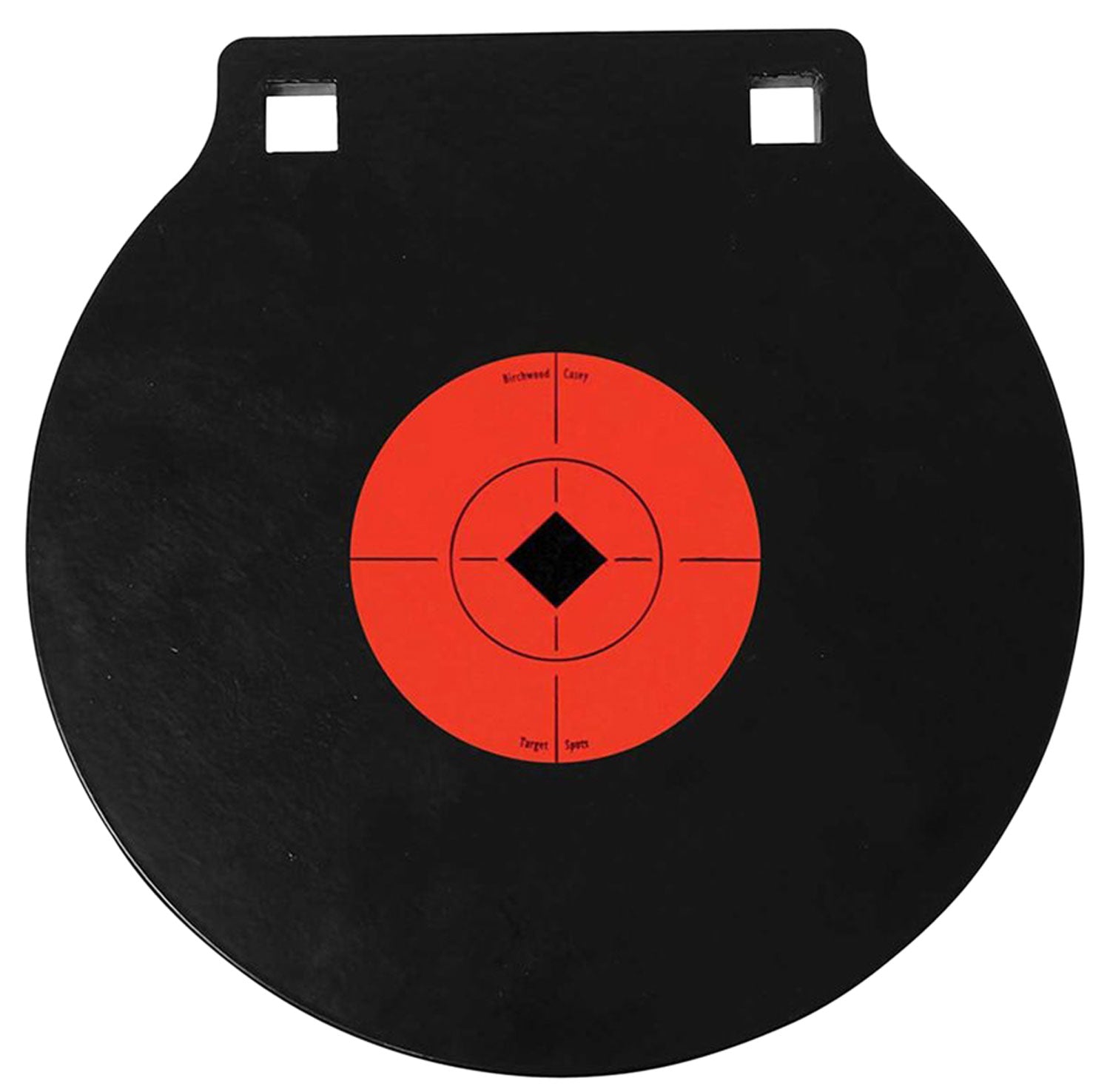 Birchwood Casey 47615 10" AR500 Steel Circle Double-Hole Hanging Range Target 3/8" Thick Black/Orange