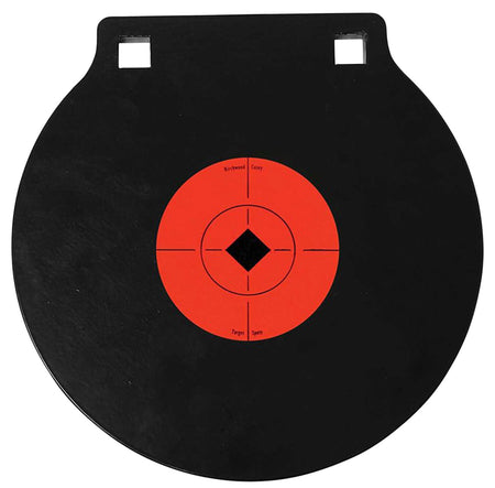 Birchwood Casey 47615 10" AR500 Steel Circle Double-Hole Hanging Range Target 3/8" Thick Black/Orange