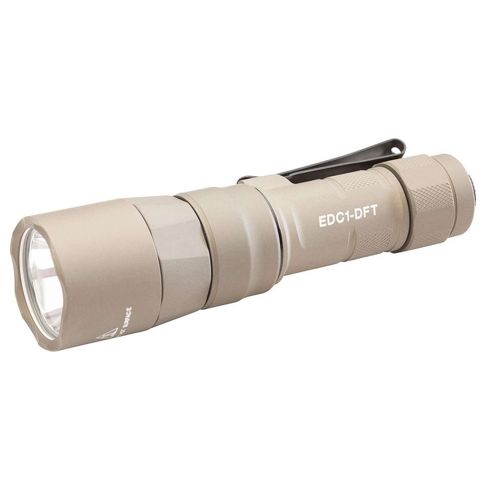 Surefire EDC1-DFT-TN Tan Anodized Dual Fuel Turbo EDC Flashlight 650 Lumens IPX7 Waterproof