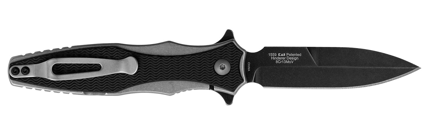 Kershaw Decimus 1559 3.25" Folding Plain BlackWash Spear Point 8Cr13MoV SS Blade Black Nylon/Stonewashed SS Handle Pocket Clip