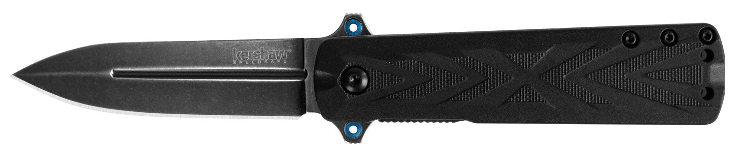 Kershaw Barstow 3960 3" Folding Plain Black Oxide Spear Point 8Cr13MoV SS Blade Black Glass-Filled Nylon Handle Deep-Carry Clip