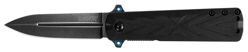 Kershaw Barstow 3960 3" Folding Plain Black Oxide Spear Point 8Cr13MoV SS Blade Black Glass-Filled Nylon Handle Deep-Carry Clip