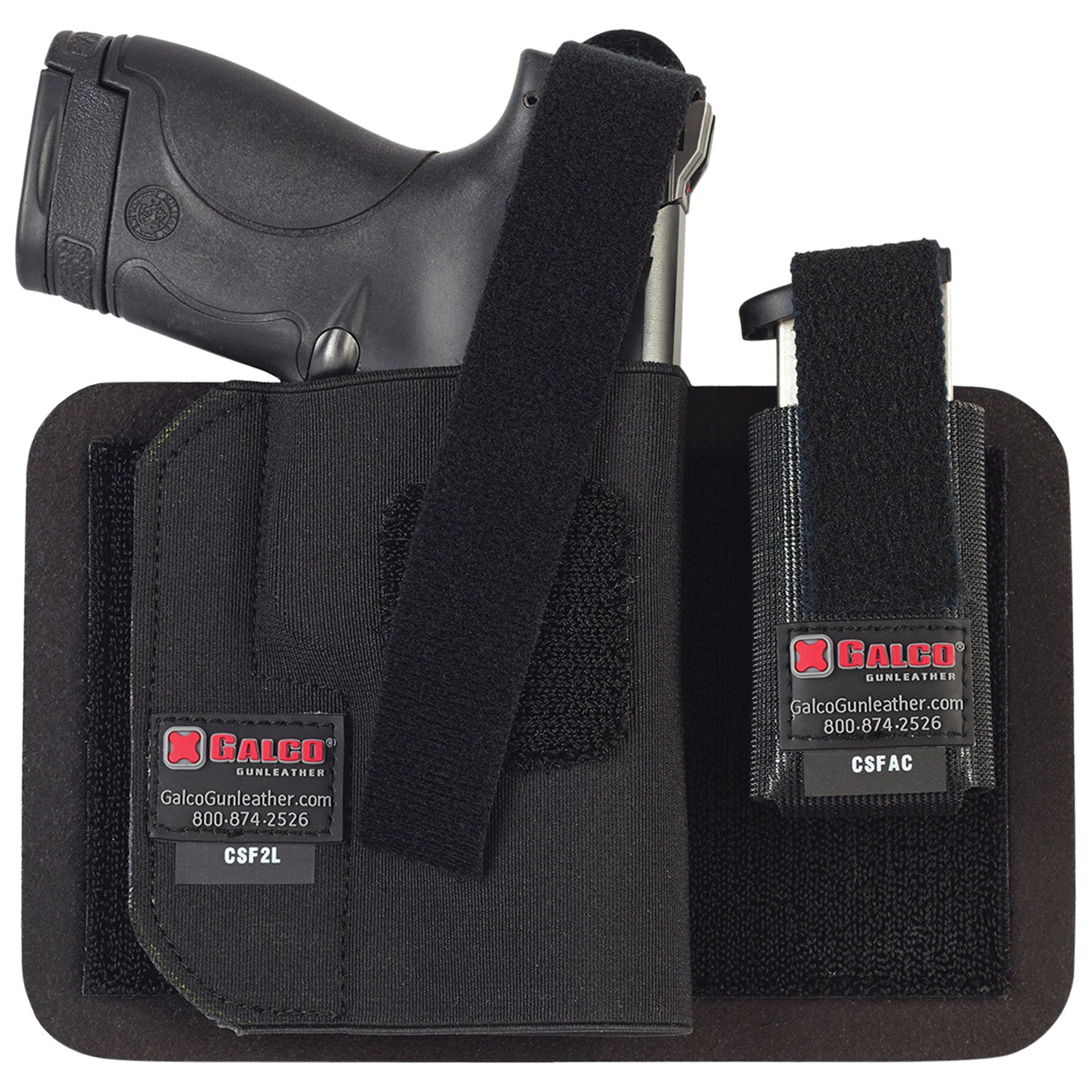 Galco CarrySafe 2.0 Black Nylon Adjustable Clip-On Bag Holster Fits Glock 17, FN 509, Taurus G2C RH