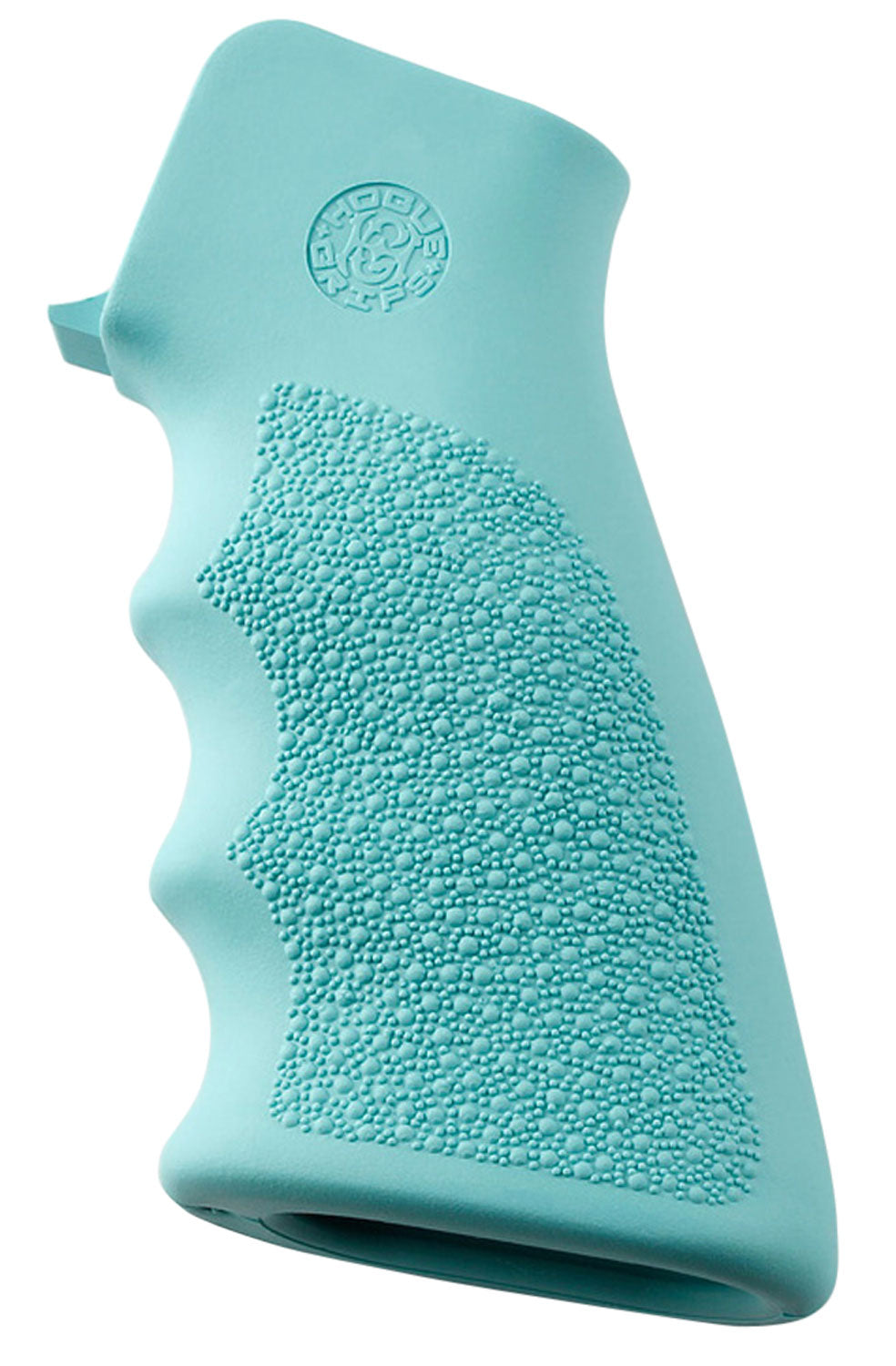 Hogue 15015 OverMolded Rubber Grip Aqua Blue Cobblestone with Finger Grooves for AR-15