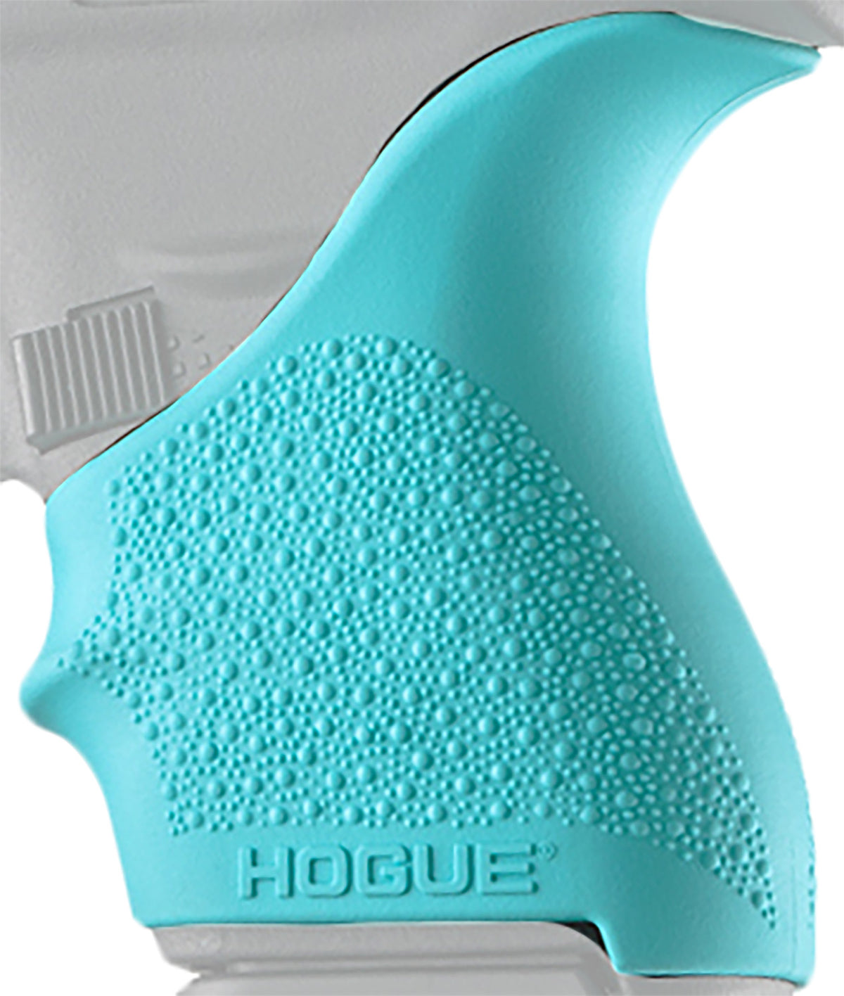 Hogue 18204 Aqua Blue Beavertail HandAll Grip Sleeve with Cobblestone Texture for Glock 42/43