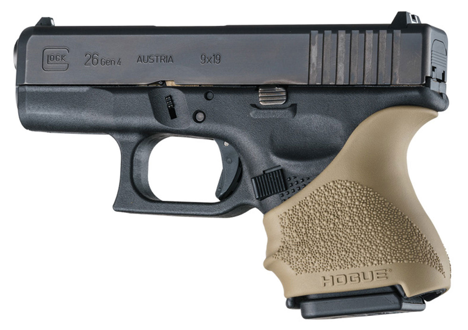 Hogue HandAll Beavertail Rubber Grip Sleeve for Glock 26/27 - Flat Dark Earth Finish