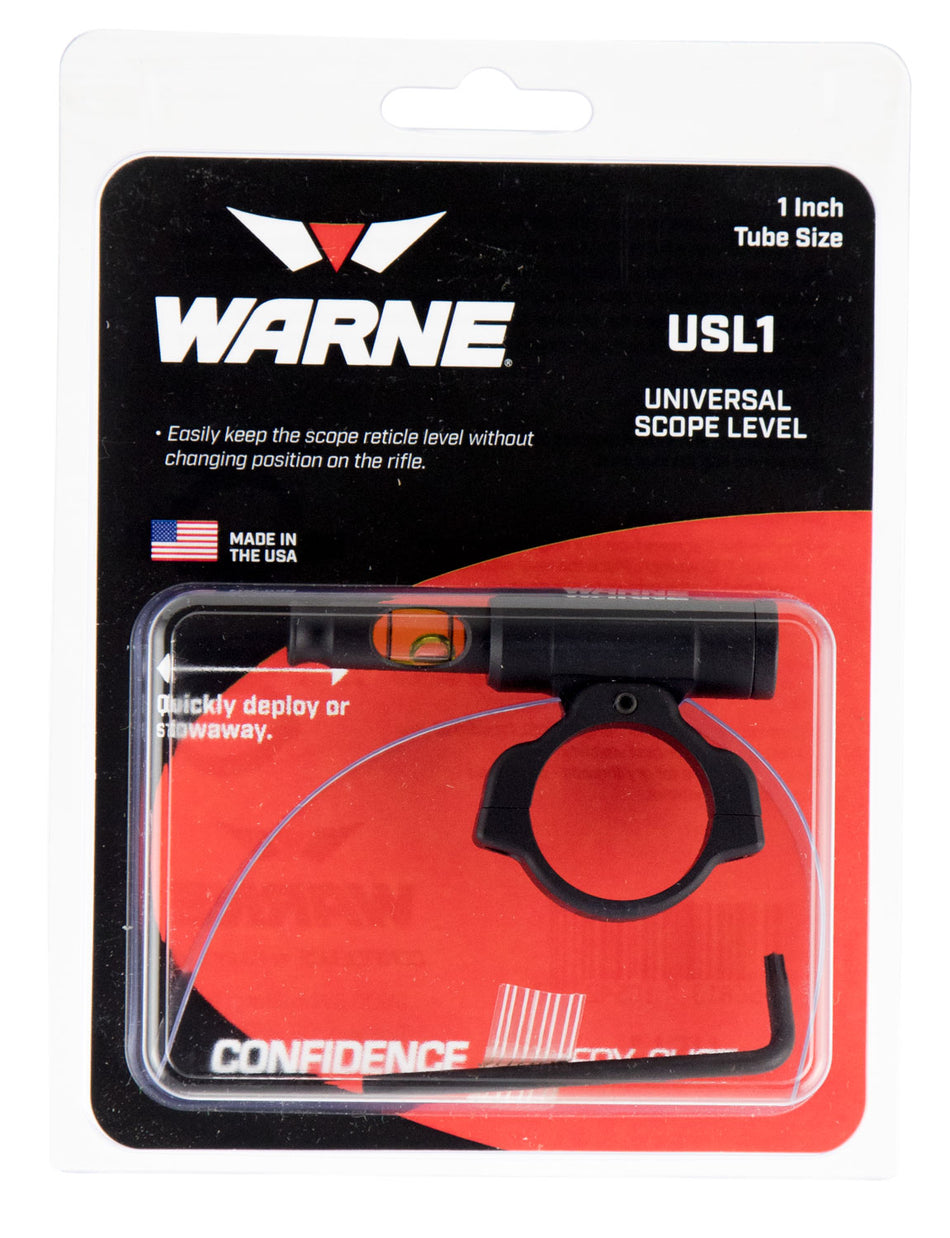 Warne USL1 Universal Scope Reticle Level 1 Inch Tube Aluminum Black