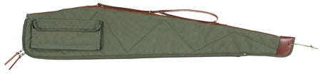Bob Allen 14538 Canvas Rifle Gun Case 48" Green w/ Quilted Lining Leather Sling & Nylon Zipper