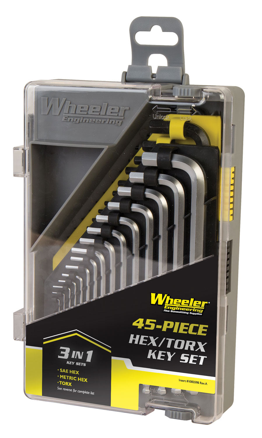 Wheeler SAE/Metric and Torx Key Set for Gunsmiths, 45 Pieces Silver Steel
