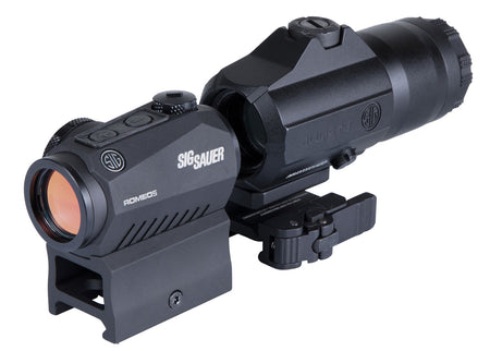 Sig Sauer Romeo5 and Juliet3 Combo 1x 2 MOA Red Dot 3x Magnifier Kit Black 24mm