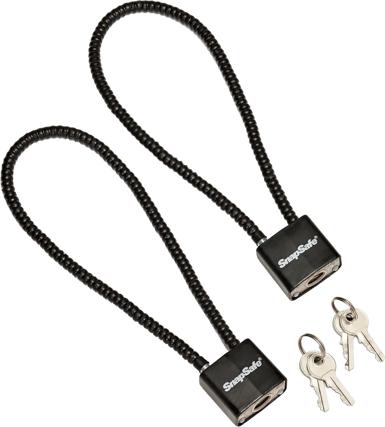 SnapSafe Lock Box Cable Padlock PVC Steel Black 2 Pack with 4 Keys
