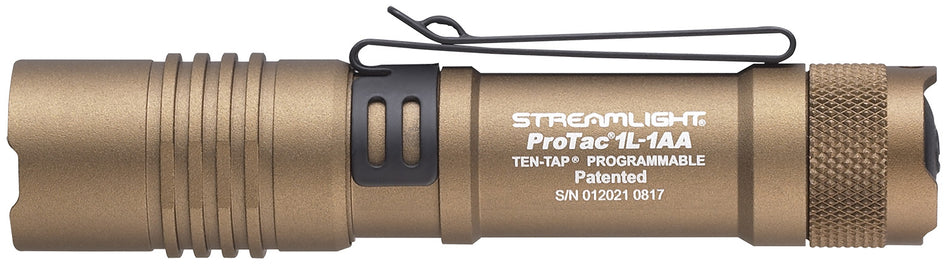Streamlight ProTac 1L-1AA Coyote 88073 Compact Tactical EDC Flashlight 350 Lumens White C4 LED