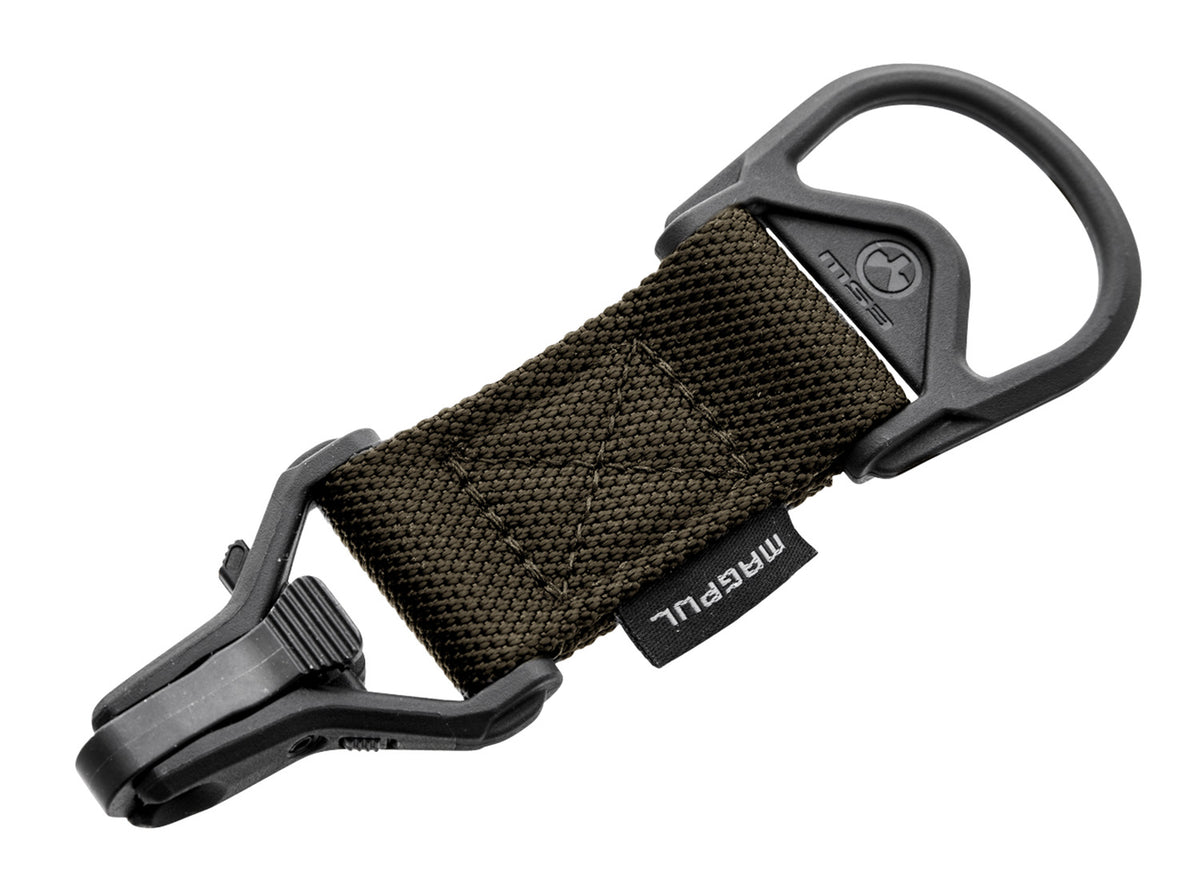 Magpul MS1/MS3 Ranger Green Sling Adapter – 1.25" Nylon Webbing, Steel Paraclip, AR-15/M4 Compatible