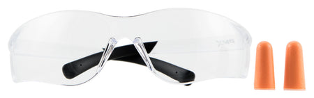 Pyramex Ztek Adult Safety Glasses Clear Lens Polycarbonate Clear Frame with Earplug Combo