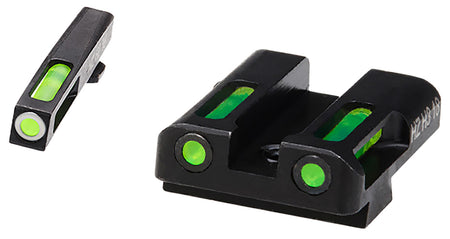 HiViz GLN325 Glock LiteWave H3 Green Tritium Front and Fiber Optic Rear Sight Set