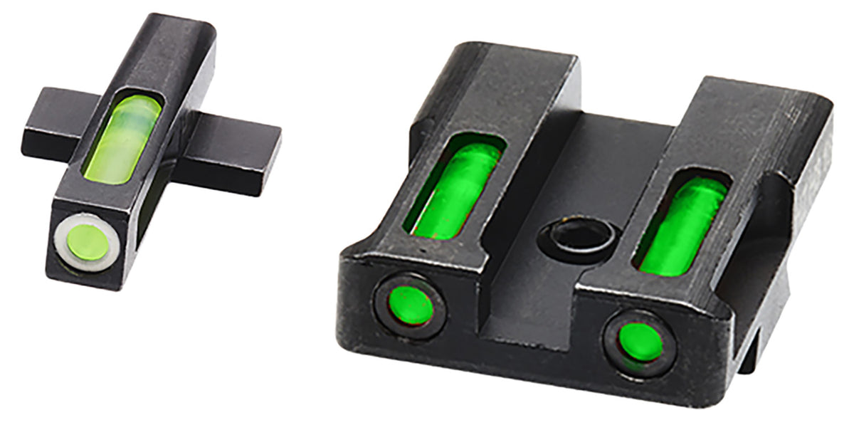 HiViz XDN321 Springfield XD XDS XDE XD-M LiteWave H3 Green Tritium Front Fiber Optic Rear Sight