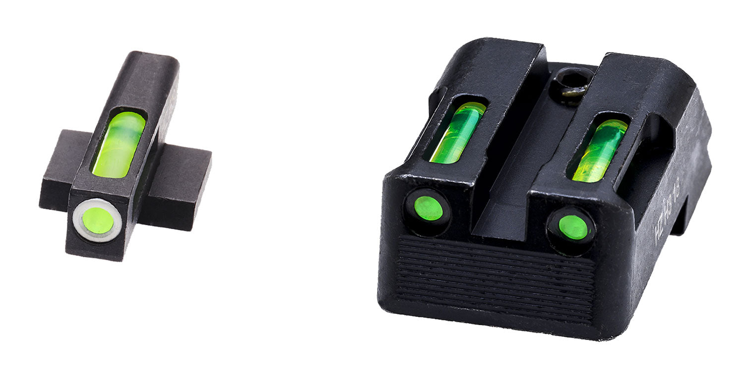 HiViz KBN321 Kimber 1911 LiteWave H3 Green Tritium Front Green Fiber Optic Rear Sight