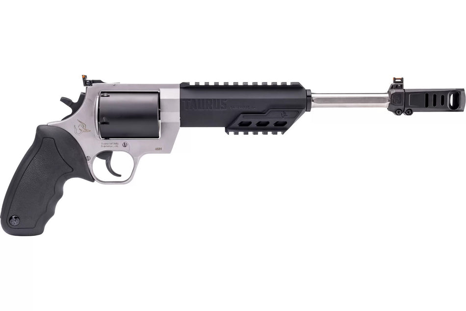 Taurus 2460105RH Raging Hunter 460 S&W Mag 5rd 10.50" Matte Black Oxide Barrel & Cylinder Matte Stainless Steel Frame Black Rubber with Integrated Cushion Insert Grip