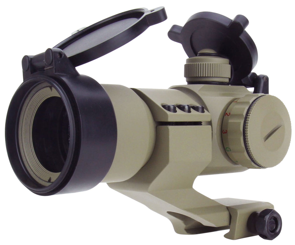 TacFire RD004T Tan Anodized 1x30 Dual Illuminated Red/Green Dot Optic 2 MOA