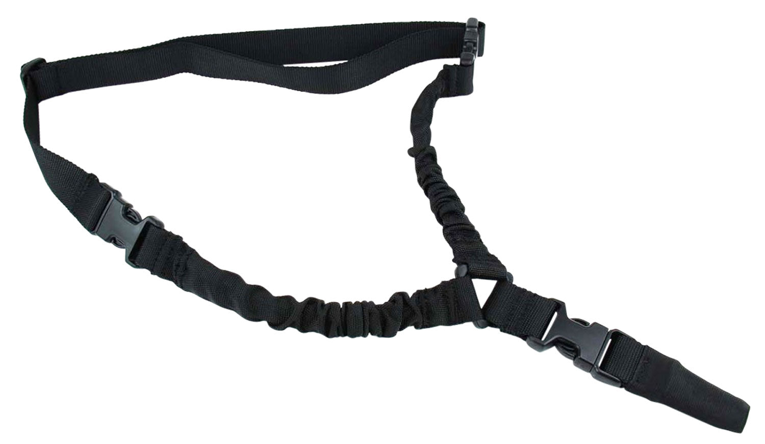 TacFire SL002B One-Point Bungee Rifle Sling Black Nylon Fully Adjustable 30"-40"