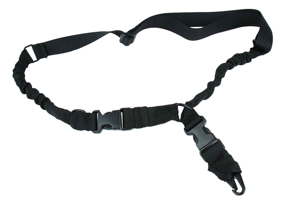 TacFire SL003B 2-to-1 Point Bungee Rifle Sling Black Nylon HK Hook Adjustable