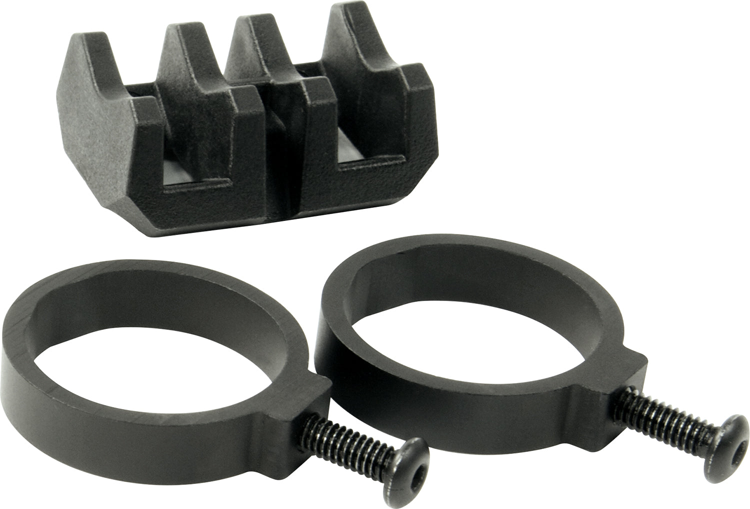Magpul MAG614-BLK V-Block and Mounting Rings Handheld Light Adapter Black Anodized Aluminum/Polymer