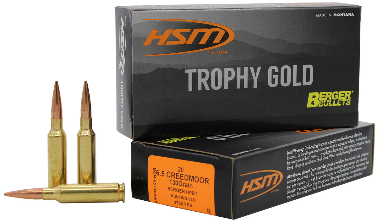 HSM Trophy Gold Berger Hunting VLD Match 130 Grain 6.5mm Creedmoor