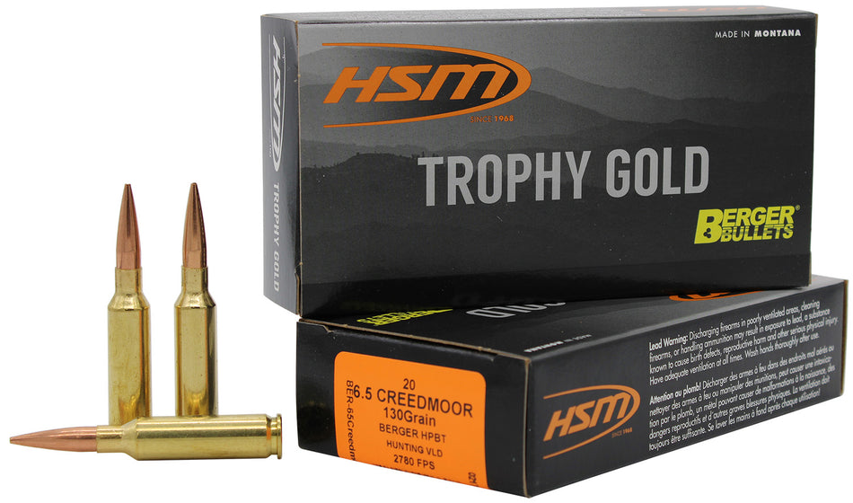HSM Trophy Gold Berger Hunting VLD Match 130 Grain 6.5mm Creedmoor
