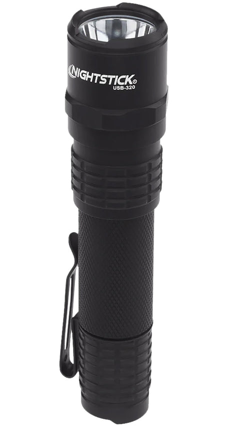 Nightstick USB320 Compact USB Rechargeable EDC Flashlight 320 Lumens Black Anodized