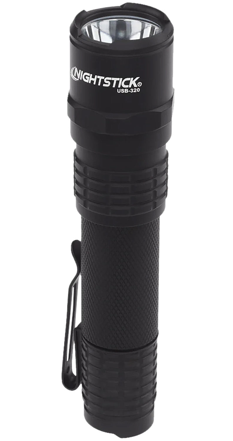 Nightstick USB320 Compact USB Rechargeable EDC Flashlight 320 Lumens Black Anodized