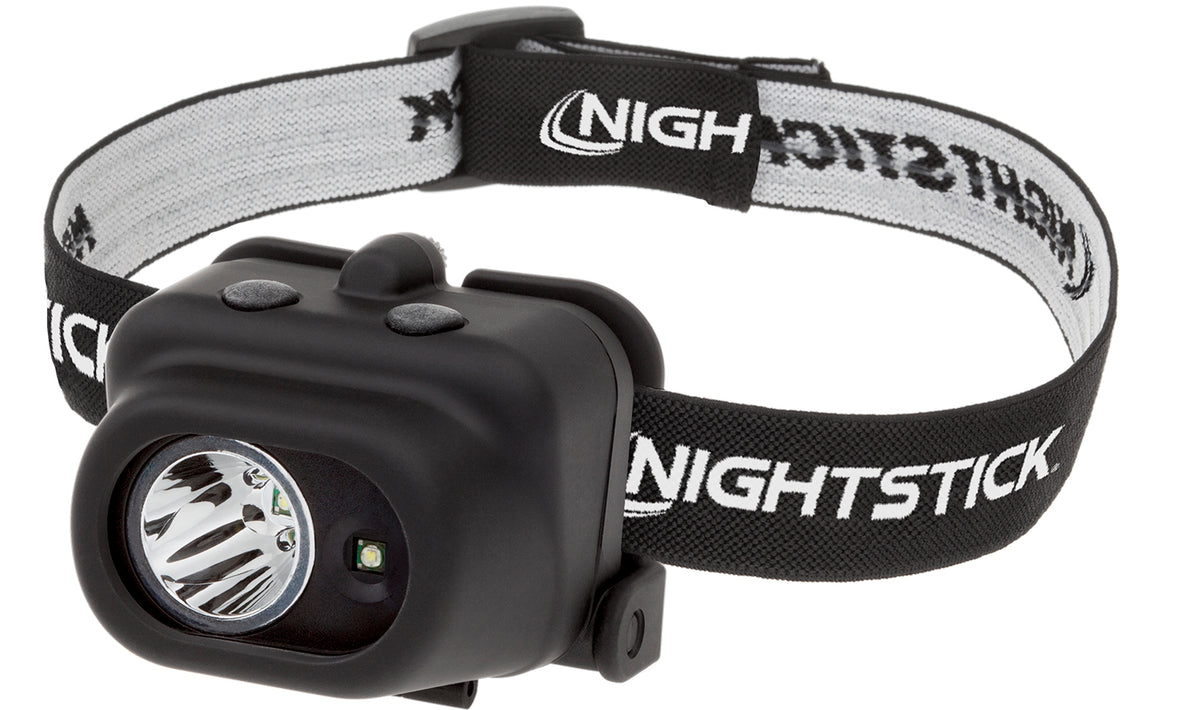 Nightstick NSP4608B Multi-Function Dual-Light Headlamp Black 158 Meter Beam White LED