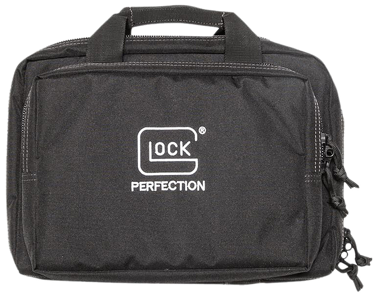 Glock AP60300 Black Double Pistol Case 12.5"x9.5"x4.5" Dual Padded Compartments 3 Zippered Compartments
