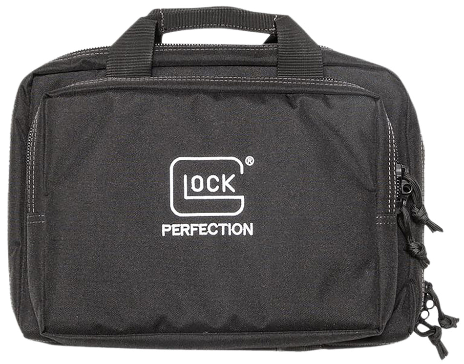 Glock AP60300 Black Double Pistol Case 12.5"x9.5"x4.5" Dual Padded Compartments 3 Zippered Compartments