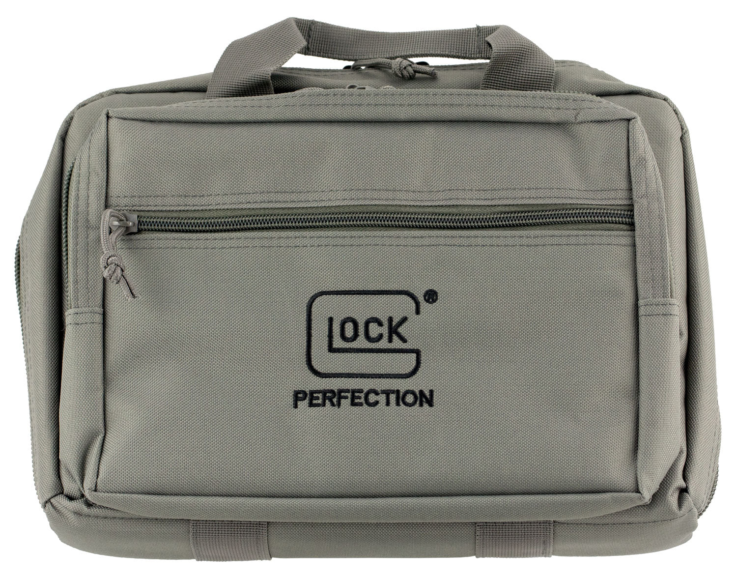 Glock AP60301 Gray Double Pistol Case 12.5"x9.5"x4.5" Dual Padded Compartments 3 Zippered Compartments