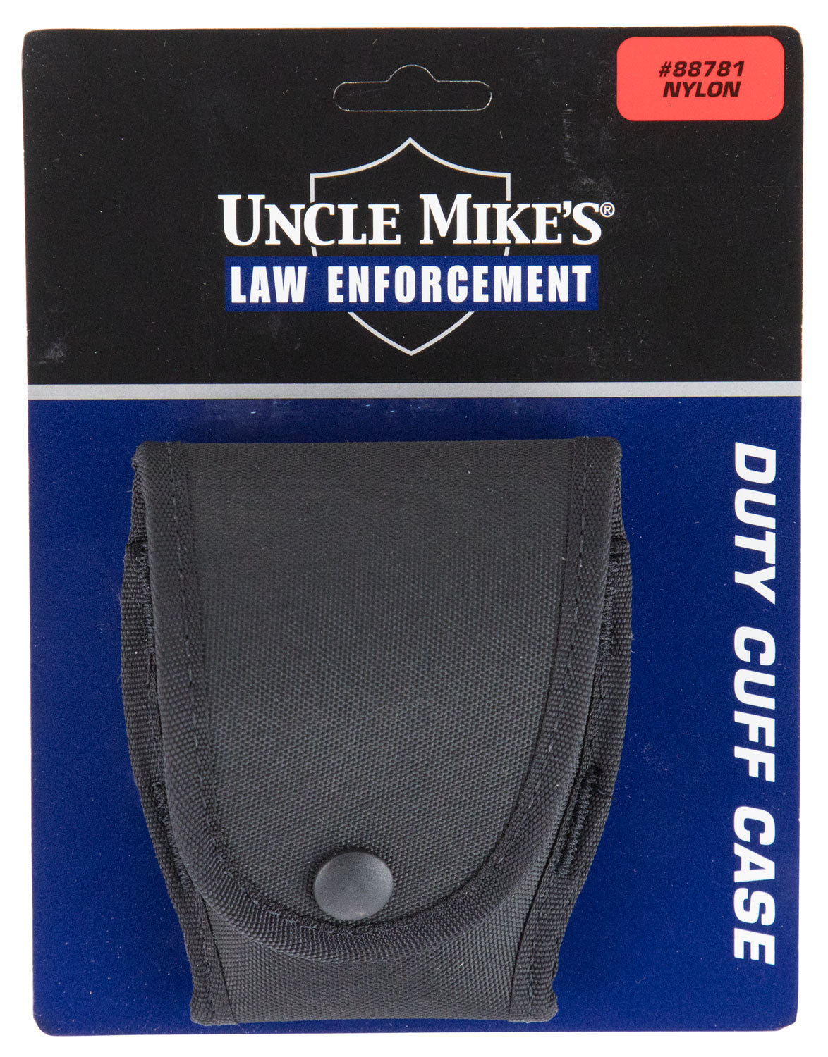 Uncle Mike's Single Handcuff Case Black Nylon with Flap for 2.25" Duty Belt