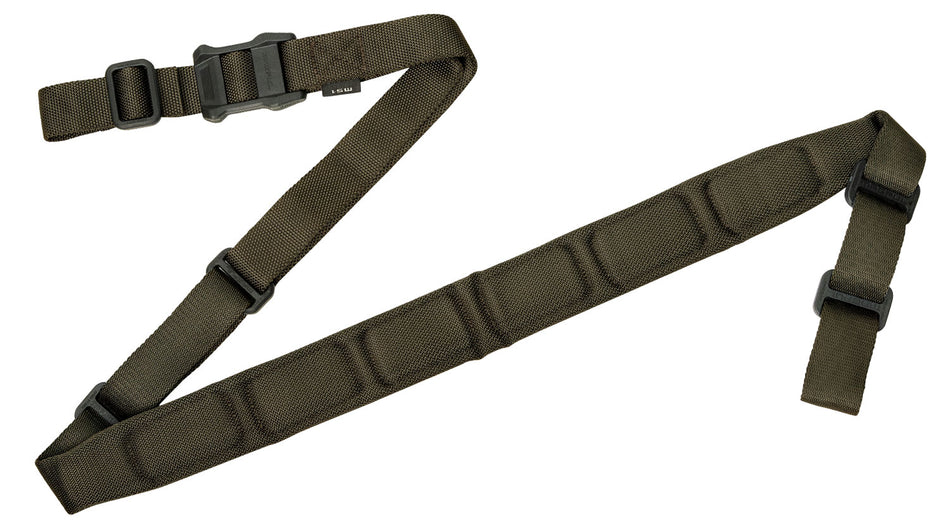 Magpul MS1 Padded Two-Point Rifle Sling Ranger Green Nylon 48"-60" Adjustable OAL
