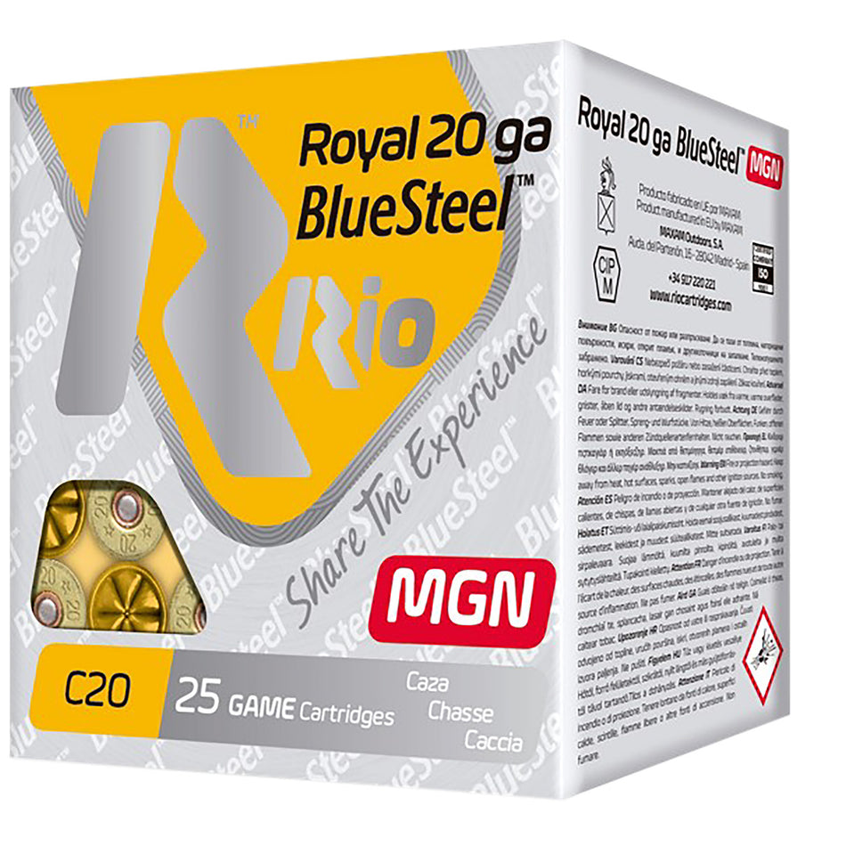 Rio Ammunition RBSM202 BlueSteel Royal 20 Gauge 3 in. 1 oz 2 Shot