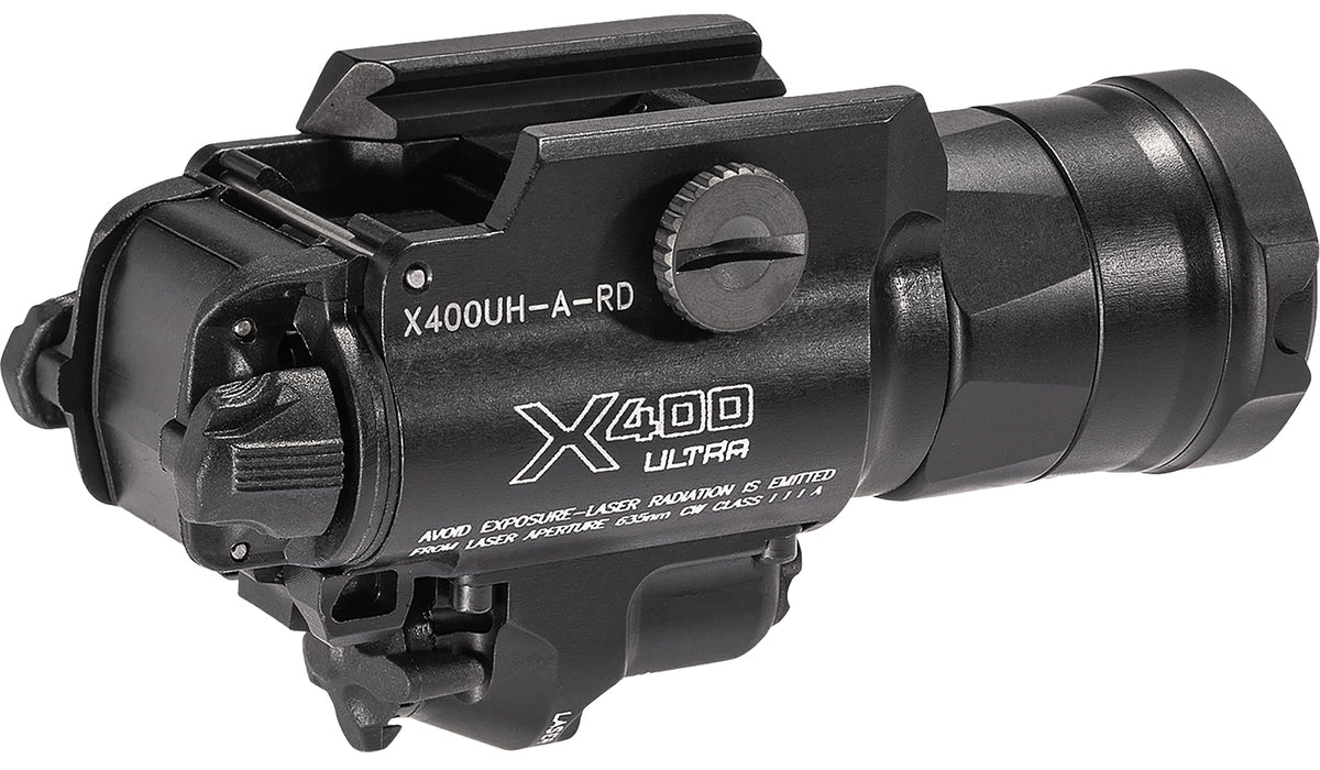 SureFire X400UH-A-RD Ultra MasterFire Black Anodized 1000 Lumen Weapon Light/Red Laser