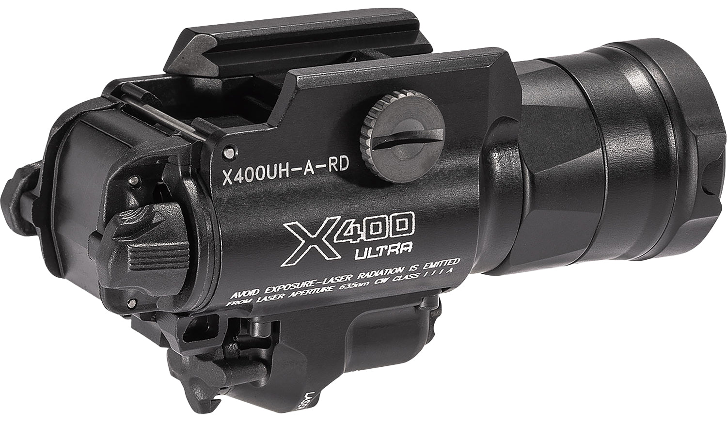 SureFire X400UH-A-RD Ultra MasterFire Black Anodized 1000 Lumen Weapon Light/Red Laser