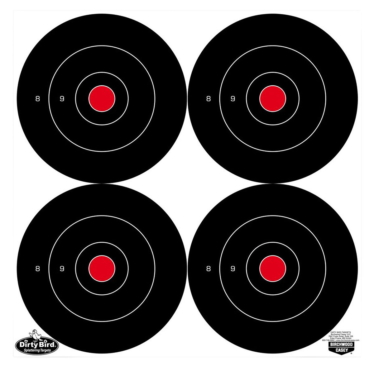 Birchwood Casey Dirty Bird Bullseye 6" Tagboard Hanging Target Black and White 100 Per Package