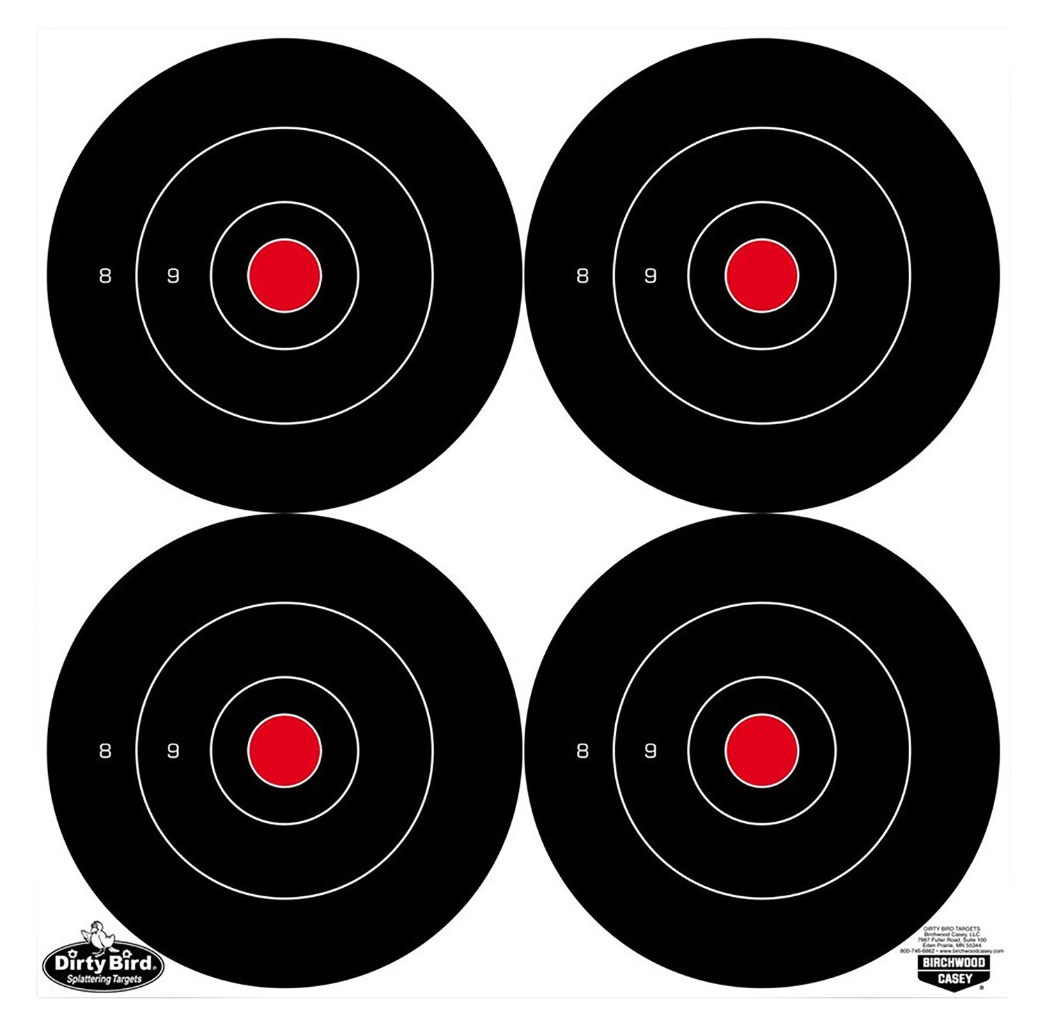 Birchwood Casey Dirty Bird Bullseye 6" Tagboard Hanging Target Black and White 100 Per Package