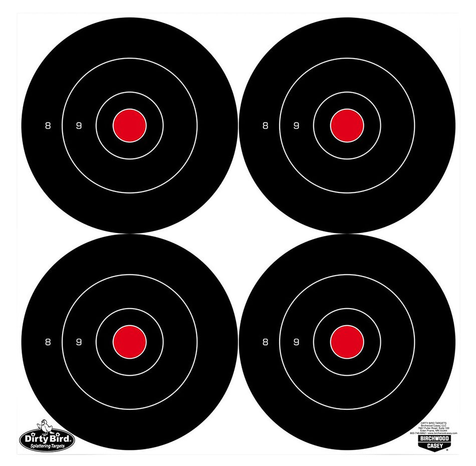 Birchwood Casey Dirty Bird Bullseye 6" Tagboard Hanging Target Black and White 100 Per Package