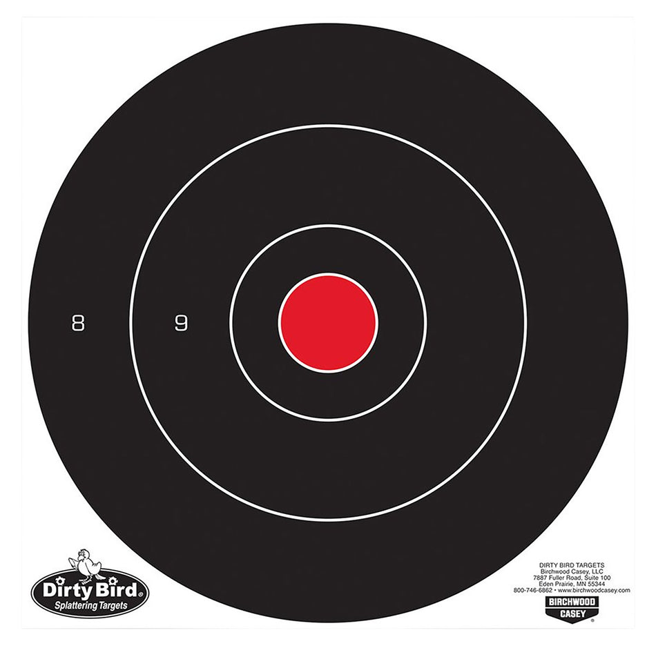 Birchwood Casey Dirty Bird Bullseye 12" Tagboard Hanging Target Black and Red 100 Per Package