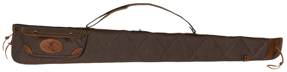 Browning Lona 52" Flint/Brown Canvas Leather Trim Shotgun Case Closed-Cell Foam 1413886952