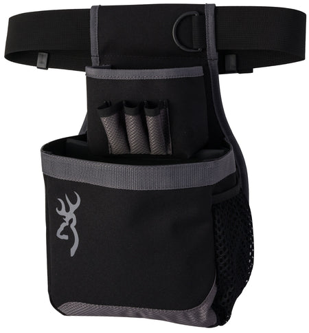 Browning Flash Shell Pouch Gray Nylon with D-Ring and Adjustable Nylon Belt Mount