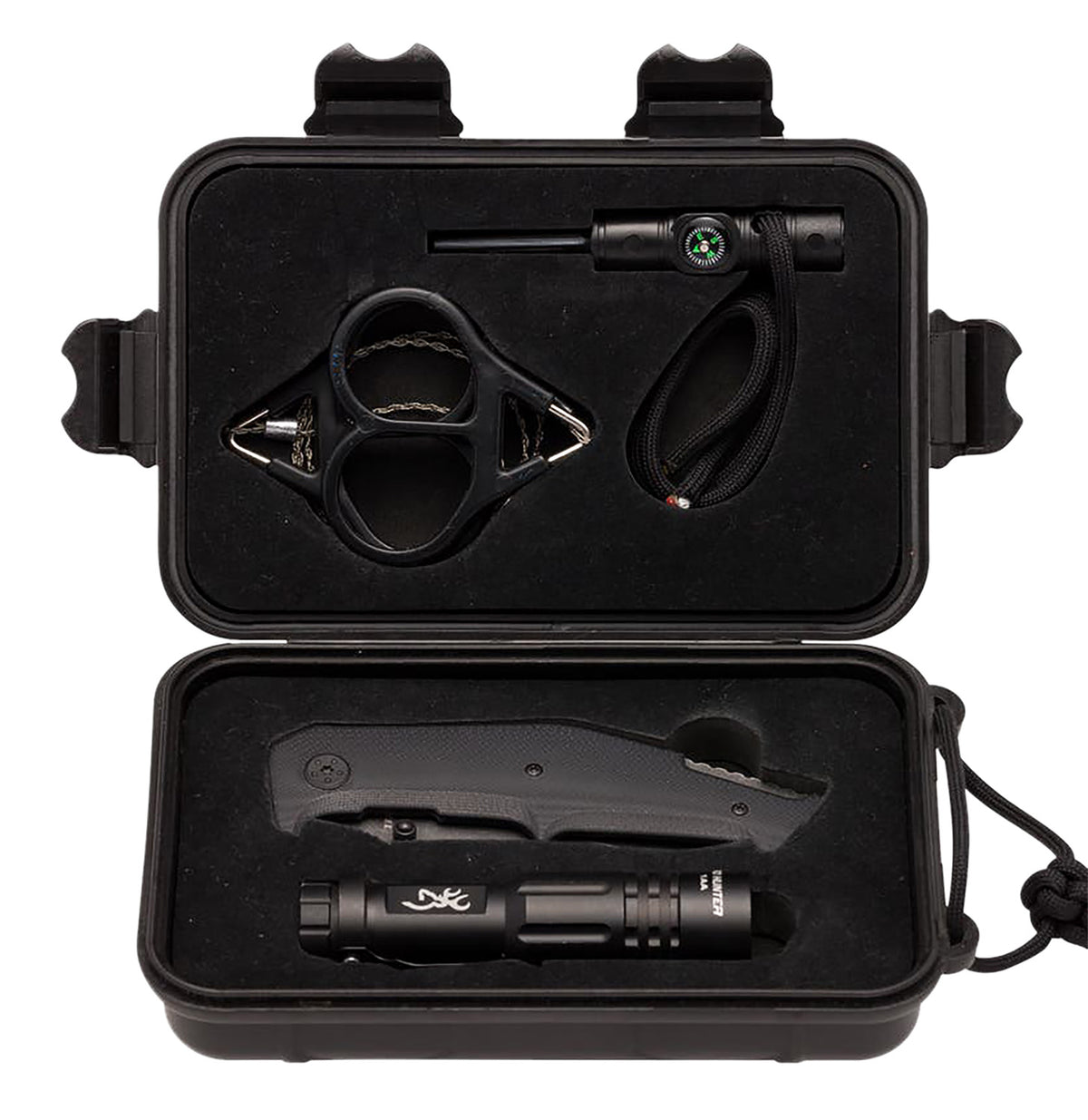 Browning Outdoorsman 3220288 Complete Survival Kit with Assisted Opening Knife and Waterproof Case