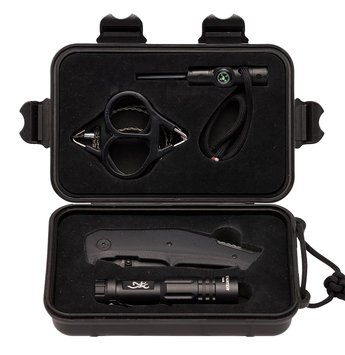 Browning Outdoorsman 3220288 Complete Survival Kit with Assisted Opening Knife and Waterproof Case