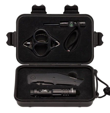 Browning Outdoorsman 3220288 Complete Survival Kit with Assisted Opening Knife and Waterproof Case