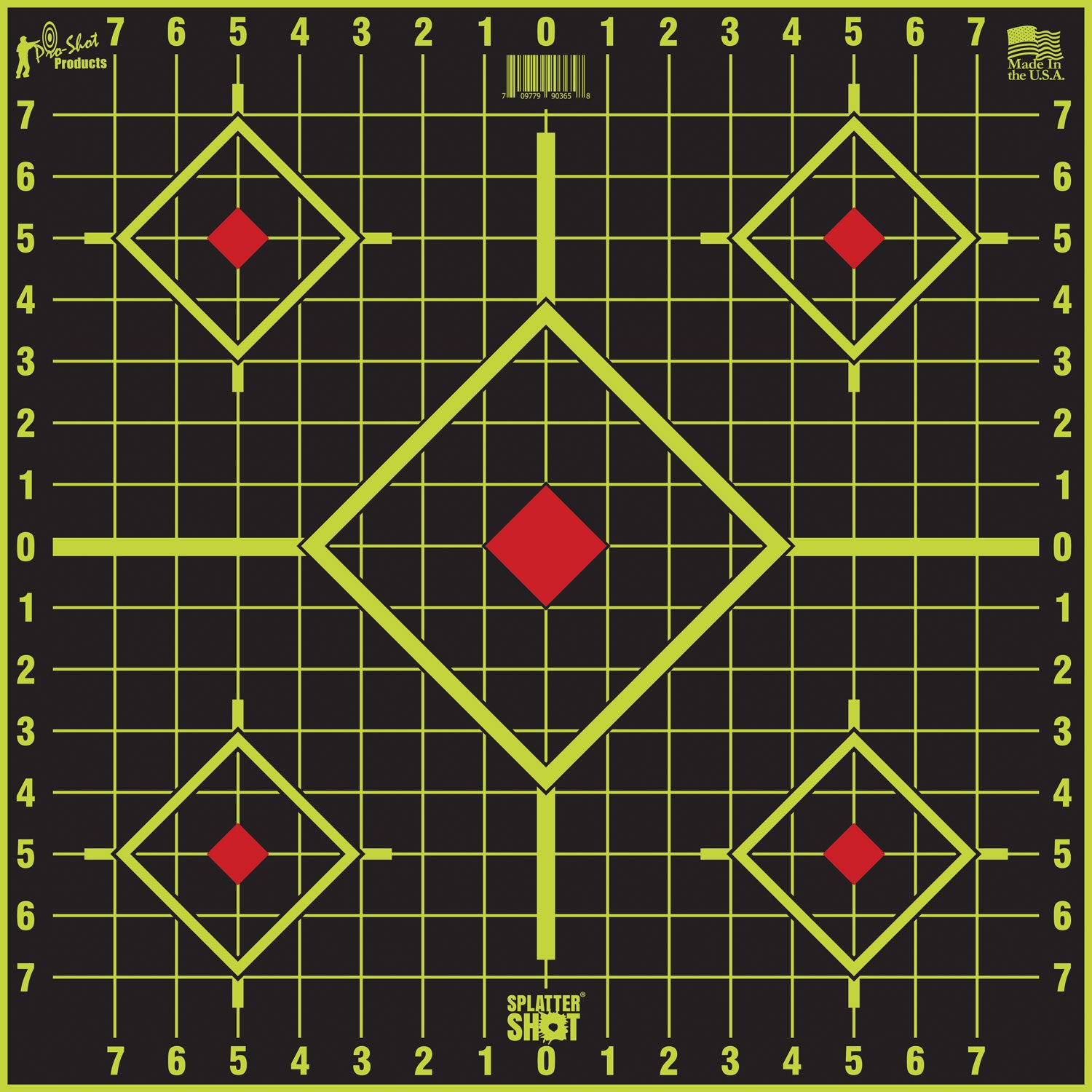 Pro-Shot SplatterShot Self-Adhesive Sight-In 5-Diamond Targets Black and Green 17.75" 5 Pack
